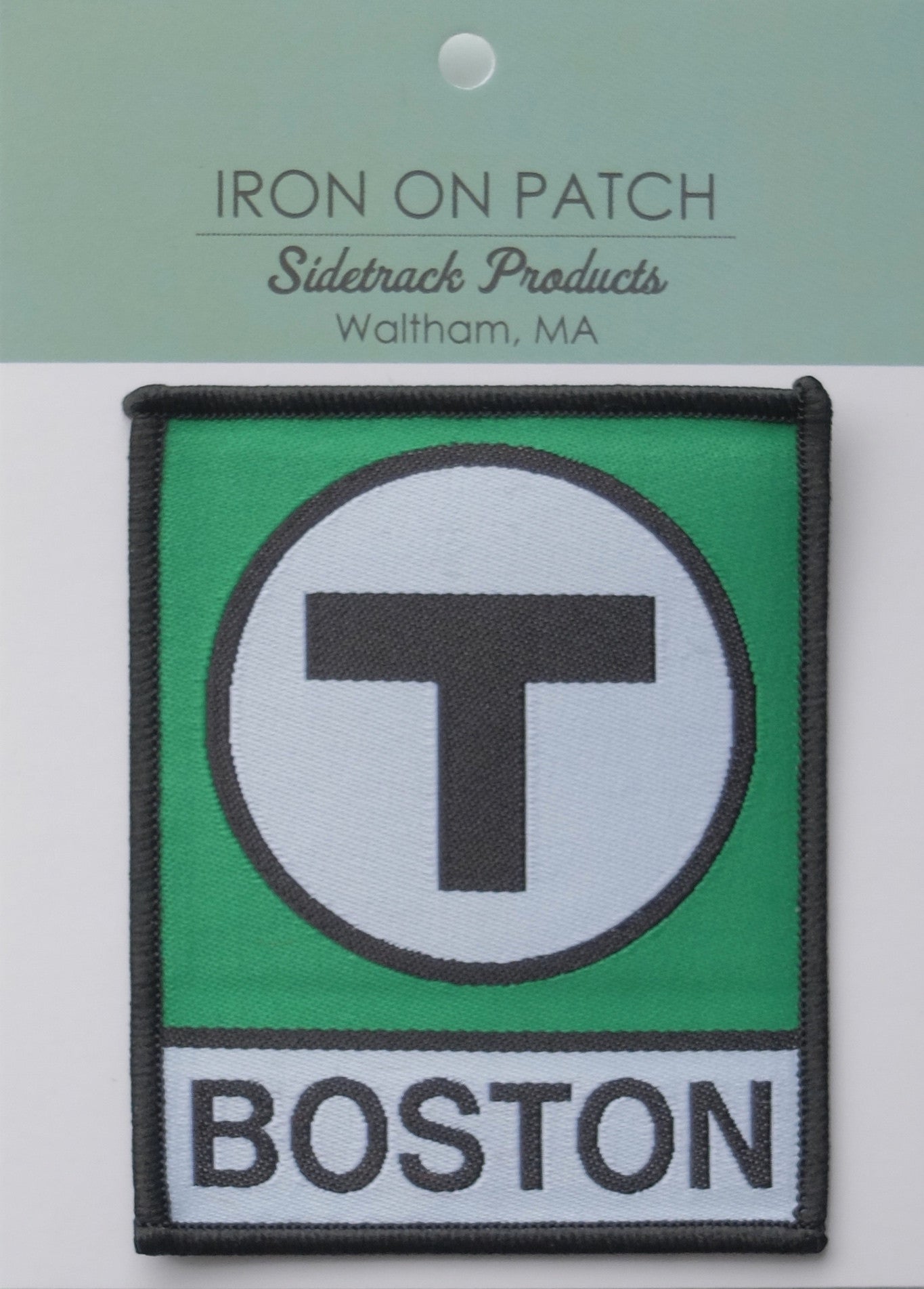 Boston MBTA Green Line T Logo Patch on Peg Card